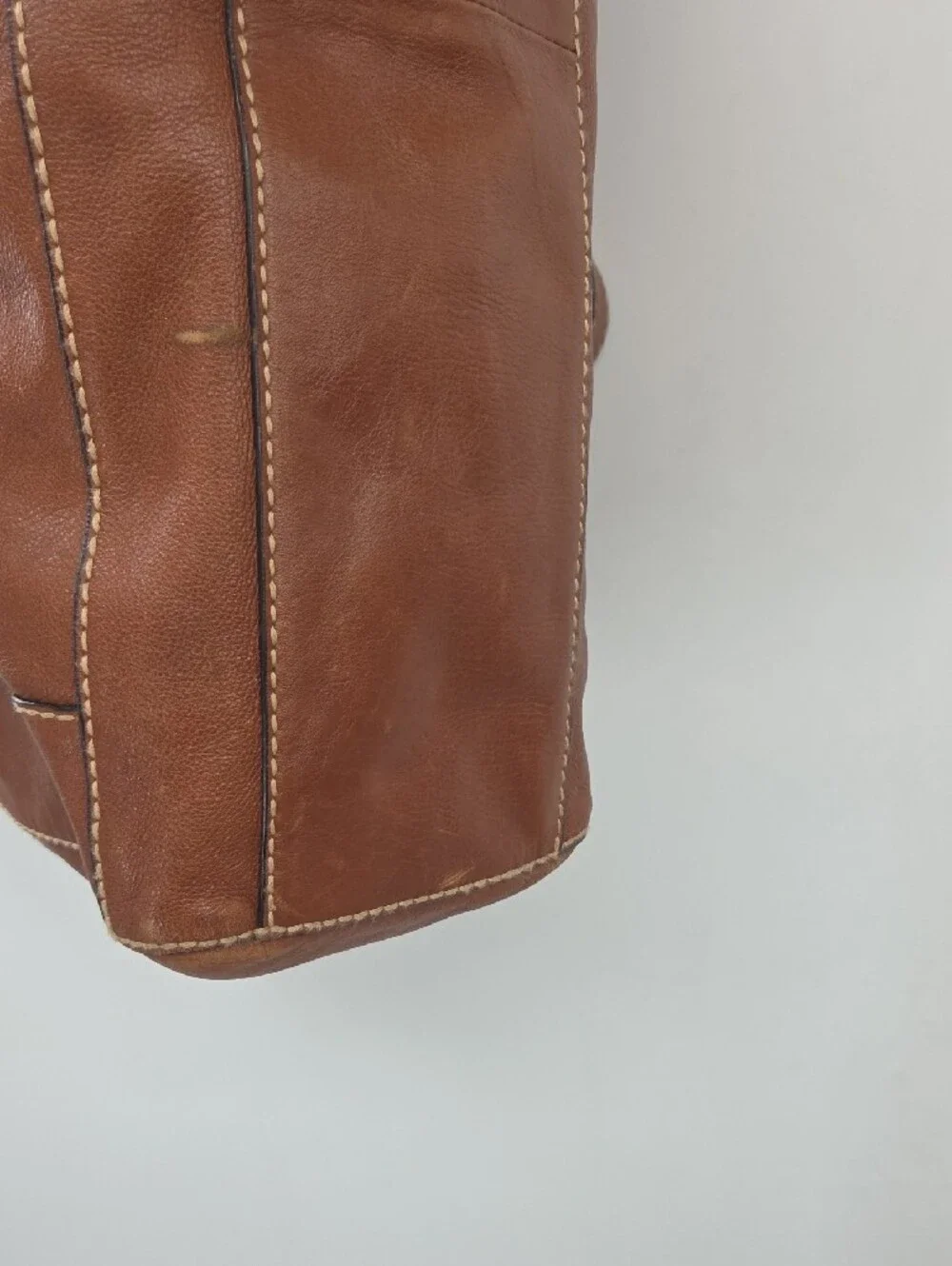 Large Fossil Tan Leather Shoulder Bag